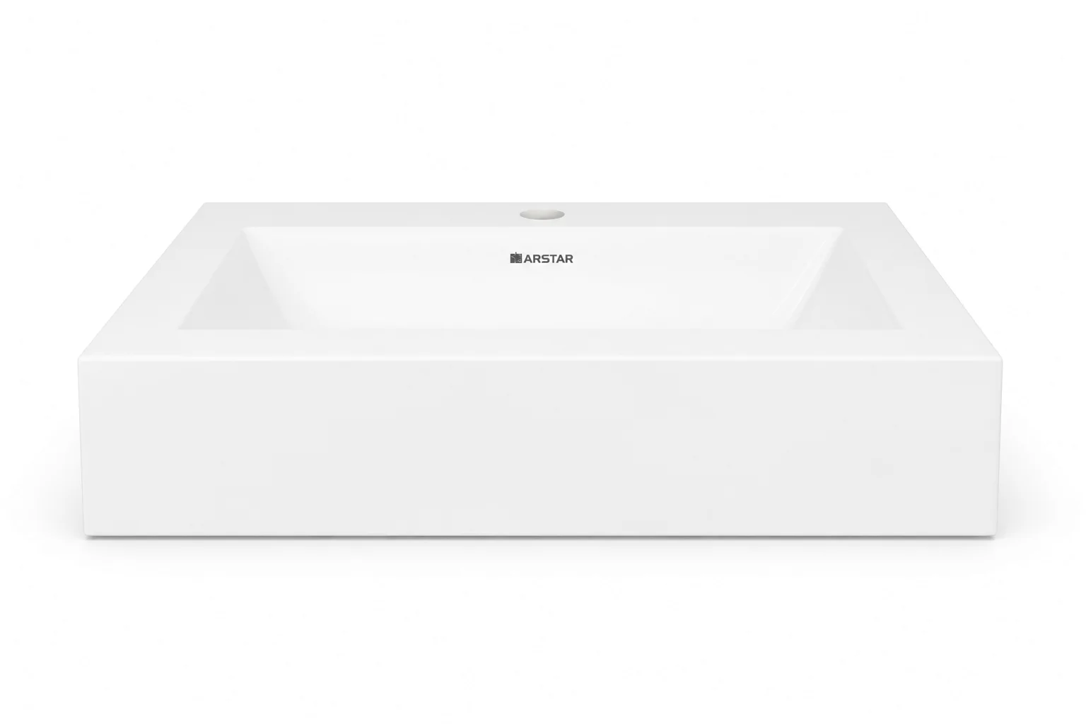 Alexa cultured marble vanity top — front view, Solid White, 20"