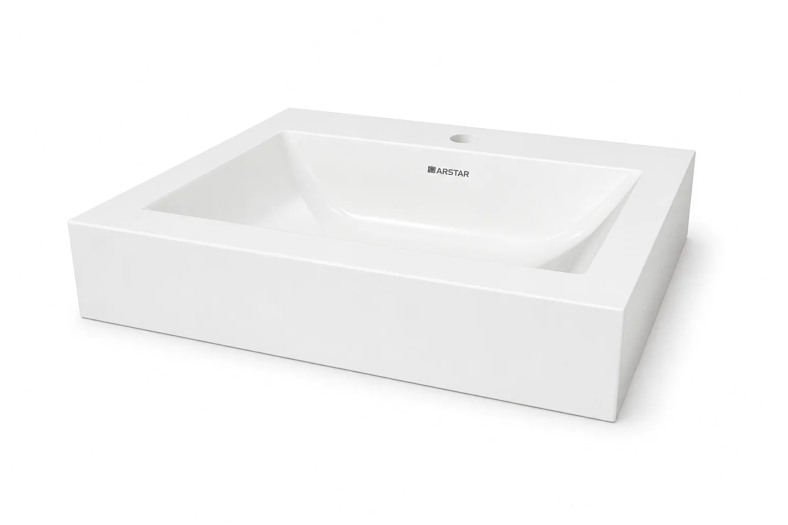 Alexa cultured marble vanity top — 3/4 view from the right, Solid White, 20"