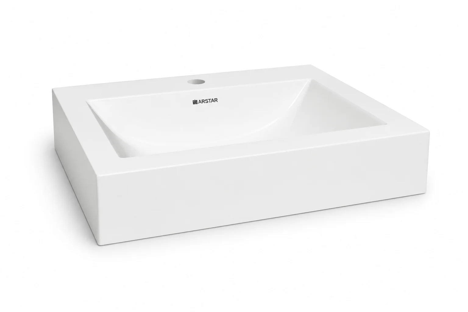 Alexa cultured marble vanity top — 3/4 view, Solid White, 20"
